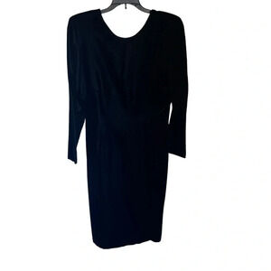 J. Christopher Vintage Black Velvet Open Back Long Sleeve Dress size 6
